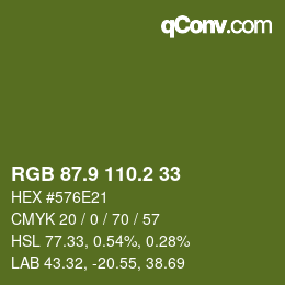 カラーコード: RGB 87.9 110.2 33 | qconv.com