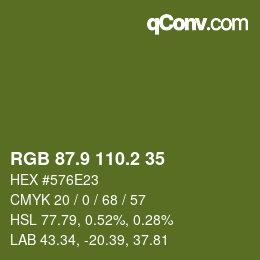 カラーコード: RGB 87.9 110.2 35 | qconv.com