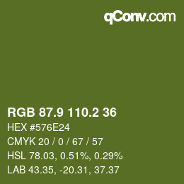 カラーコード: RGB 87.9 110.2 36 | qconv.com