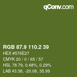 カラーコード: RGB 87.9 110.2 39 | qconv.com