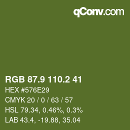 カラーコード: RGB 87.9 110.2 41 | qconv.com