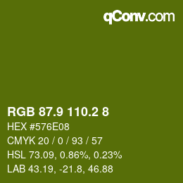 カラーコード: RGB 87.9 110.2 8 | qconv.com