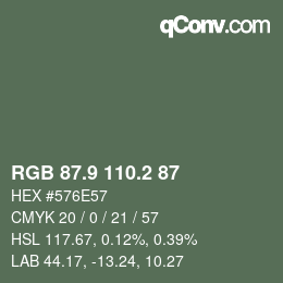 Color code: RGB 87.9 110.2 87 | qconv.com