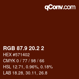 Color code: RGB 87.9 20.2 2 | qconv.com