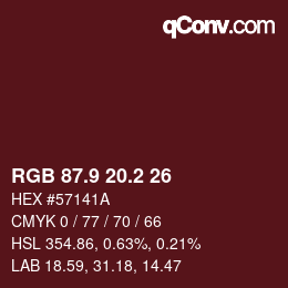 Color code: RGB 87.9 20.2 26 | qconv.com