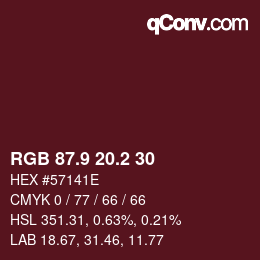 Color code: RGB 87.9 20.2 30 | qconv.com