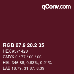 Color code: RGB 87.9 20.2 35 | qconv.com