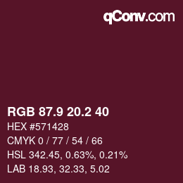 Color code: RGB 87.9 20.2 40 | qconv.com