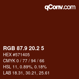 Color code: RGB 87.9 20.2 5 | qconv.com