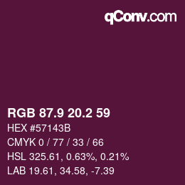 Color code: RGB 87.9 20.2 59 | qconv.com