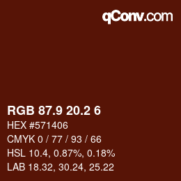 Color code: RGB 87.9 20.2 6 | qconv.com