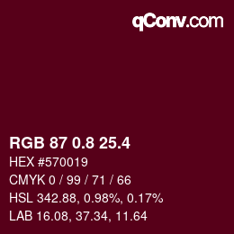 カラーコード: RGB 87 0.8 25.4 | qconv.com