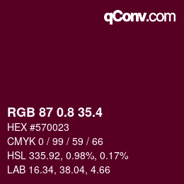 カラーコード: RGB 87 0.8 35.4 | qconv.com