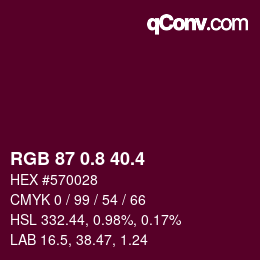 カラーコード: RGB 87 0.8 40.4 | qconv.com