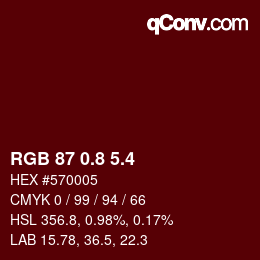 カラーコード: RGB 87 0.8 5.4 | qconv.com