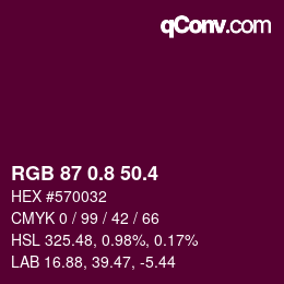 カラーコード: RGB 87 0.8 50.4 | qconv.com