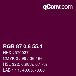カラーコード: RGB 87 0.8 55.4 | qconv.com