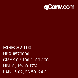カラーコード: RGB 87 0 0 | qconv.com