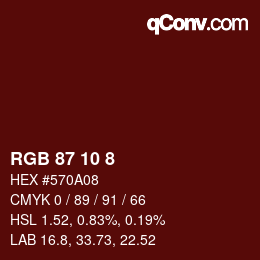 カラーコード: RGB 87 10 8 | qconv.com