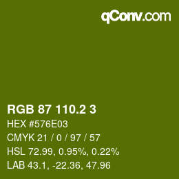 カラーコード: RGB 87 110.2 3 | qconv.com