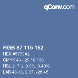 Color code: RGB 87 115 162 | qconv.com