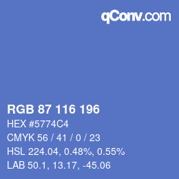 Color code: RGB 87 116 196 | qconv.com