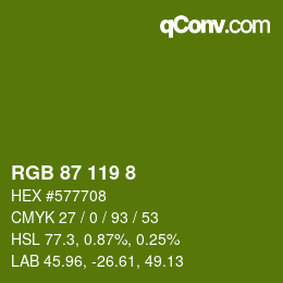 颜色代码: RGB 87 119 8 | qconv.com