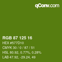 Color code: RGB 87 125 16 | qconv.com