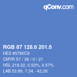 カラーコード: RGB 87 128.6 201.6 | qconv.com