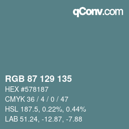 Farbcode: RGB 87 129 135 | qconv.com