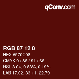 カラーコード: RGB 87 12 8 | qconv.com