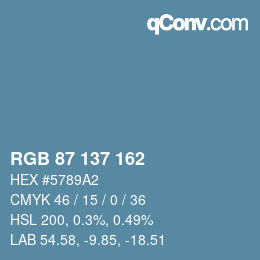 Color code: RGB 87 137 162 | qconv.com