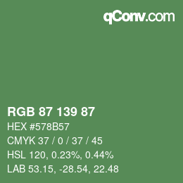 Color code: RGB 87 139 87 | qconv.com