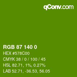 Color code: RGB 87 140 0 | qconv.com