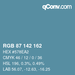 カラーコード: RGB 87 142 162 | qconv.com