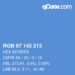 Color code: RGB 87 142 213 | qconv.com