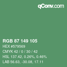 Color code: RGB 87 149 105 | qconv.com