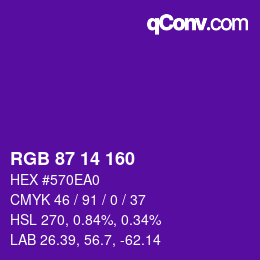 Color code: RGB 87 14 160 | qconv.com