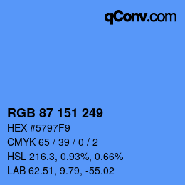 Color code: RGB 87 151 249 | qconv.com