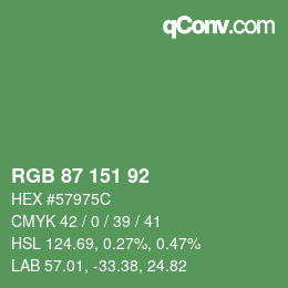 カラーコード: RGB 87 151 92 | qconv.com