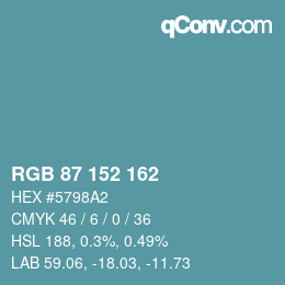 Color code: RGB 87 152 162 | qconv.com