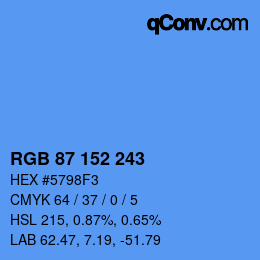 Color code: RGB 87 152 243 | qconv.com