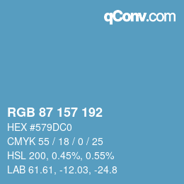 Color code: RGB 87 157 192 | qconv.com