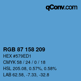 颜色代码: RGB 87 158 209 | qconv.com