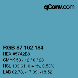 Código de color: RGB 87 162 184 | qconv.com