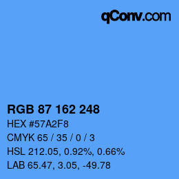 Color code: RGB 87 162 248 | qconv.com