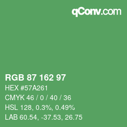 Color code: RGB 87 162 97 | qconv.com