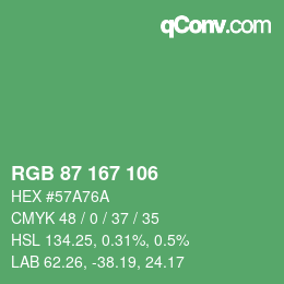 Farbcode: RGB 87 167 106 | qconv.com
