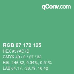 Color code: RGB 87 172 125 | qconv.com
