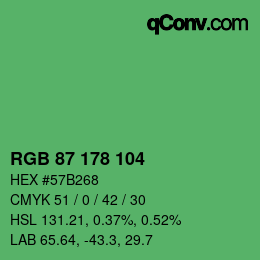 Código de color: RGB 87 178 104 | qconv.com